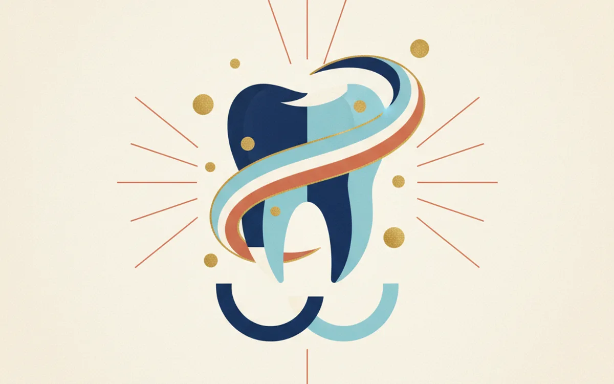 Ilustração editorial abstrata mostrando conexão entre glicemia e saúde bucal