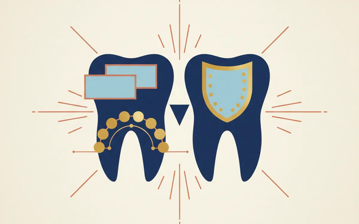 Ilustração mostrando diferentes técnicas de fechamento de diastema em dentes frontais