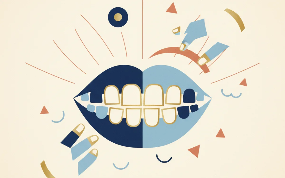 Facetas de porcelana sendo aplicadas em consultório odontológico moderno