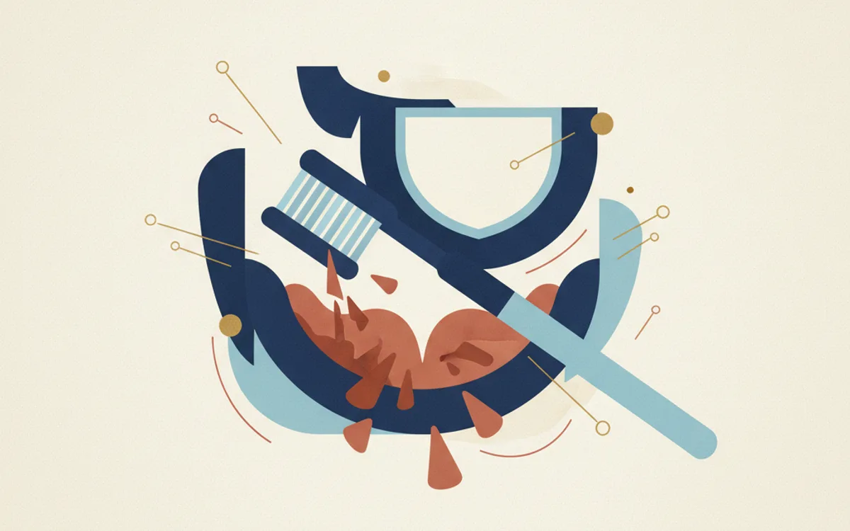 Ilustração educativa sobre saúde gengival e cuidados periodontais