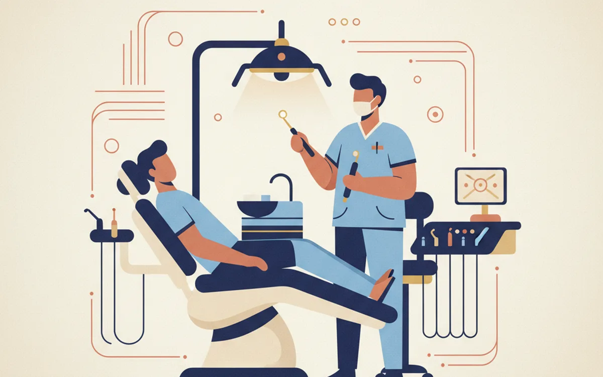 Ilustração de retração gengival e recobrimento radicular — gengiva saudável após cirurgia periodontal em Santos/SP